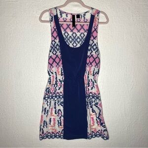 Petticoat Alley Womens Multicolor Vneck Dress Size Large Artsy Geometric